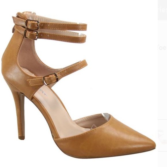 Forever Shoes - Forever Women's Pointy Toe Ankle Strap Stiletto